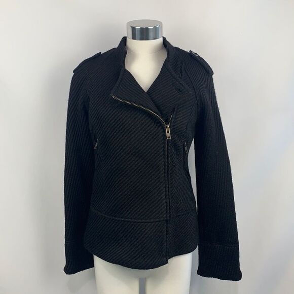Beth Bowley NWT black ribbed side zip jacket